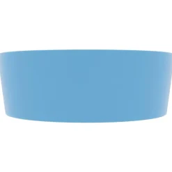 vidaXL Lavabo lujo con rebosadero cerámica 36x13 cm azul claro mate