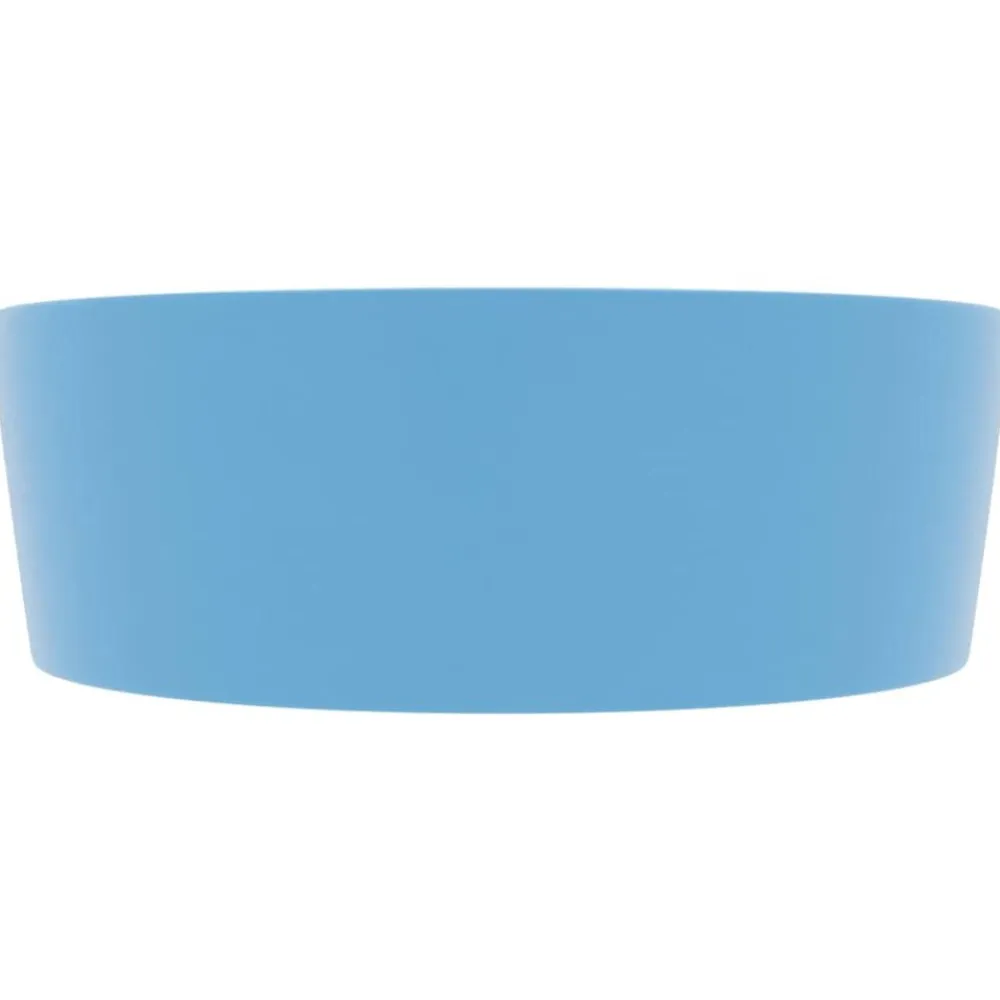 vidaXL Lavabo lujo con rebosadero cerámica 36x13 cm azul claro mate