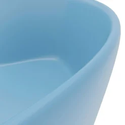 vidaXL Lavabo lujo con rebosadero cerámica 36x13 cm azul claro mate