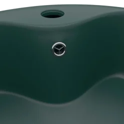 vidaXL Lavabo lujo con rebosadero cerámica 36x13 cm verde oscuro mate Clearance