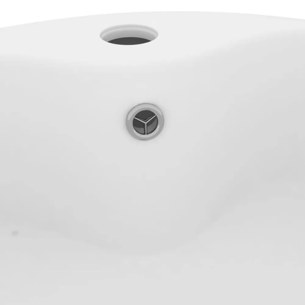 vidaXL Lavabo lujo con rebosadero cerámica 36x13 cm blanco mate Clearance