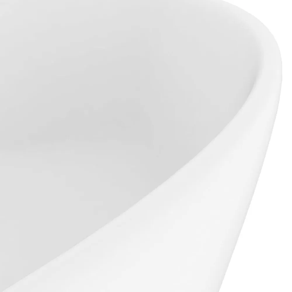 vidaXL Lavabo lujo con rebosadero cerámica 36x13 cm blanco mate Clearance