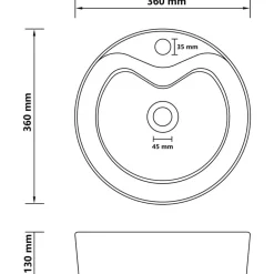 vidaXL Lavabo lujo con rebosadero cerámica 36x13 cm blanco mate Clearance