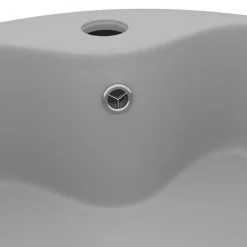 vidaXL Lavabo lujoso con rebosadero cerámica 36x13 cm gris claro mate Outlet