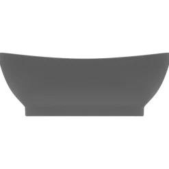 vidaXL Lavabo lujoso con rebosadero cerámica gris oscuro 58,5x39 cm gris oscuro mate Clearance
