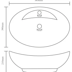 vidaXL Lavabo lujoso con rebosadero cerámica gris oscuro 58,5x39 cm gris oscuro mate Clearance