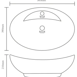 vidaXL Lavabo lujoso con rebosadero cerámica 58,5x39 cm blanco mate Hot