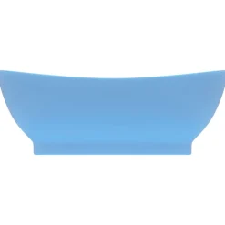 vidaXL Lavabo lujoso con rebosadero cerámica azul claro 58,5x39 cm azul claro mate Sale