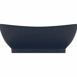 vidaXL Lavabo lujoso con rebosadero cerámica azul oscuro 58,5x39cm azul oscuro mate Discount
