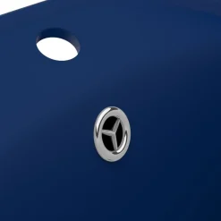 vidaXL Lavabo lujoso con rebosadero cerámica azul oscuro 58,5x39cm azul oscuro mate Discount