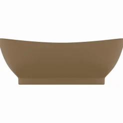 vidaXL Lavabo lujoso con rebosadero cerámica 58,5x39 cm crema mate Best