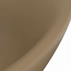vidaXL Lavabo lujoso con rebosadero cerámica 58,5x39 cm crema mate Best