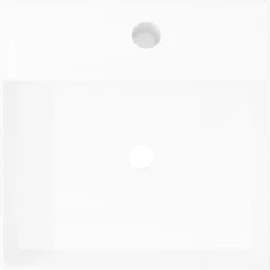 vidaXL Lavabo lujoso cuadrado cerámica orificio de grifo 41x41 cm Blanco Outlet