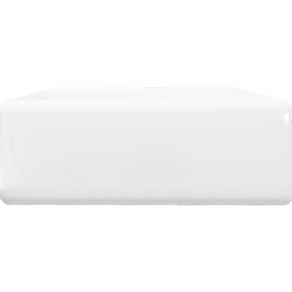 vidaXL Lavabo lujoso cuadrado cerámica orificio de grifo 41x41 cm Blanco Outlet