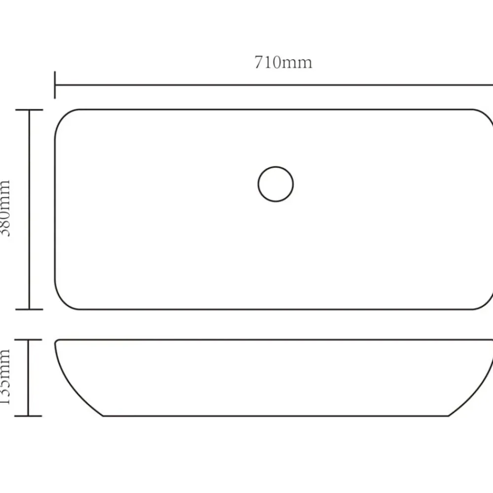 vidaXL Fontanería-Lavabo lujoso rectangular ceráminca 71x39 cm