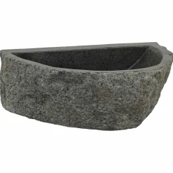 vidaXL Fontanería-Lavabo montado en la pared Gris 37 x 30 x 12 cm Piedra de río