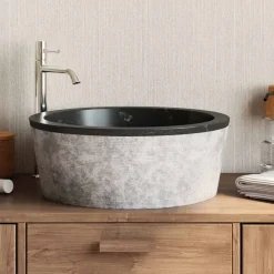 vidaXL Fontanería-Lavabo mármol Ø40x15 cm