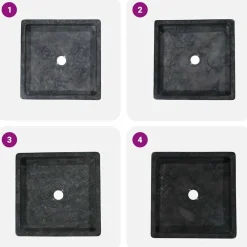 vidaXL Lavabo mármol 40x40x10 cm Negro Clearance