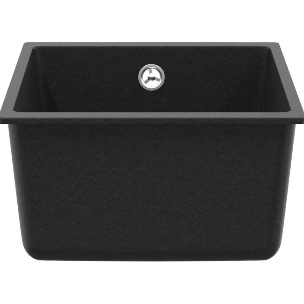 vidaXL Fontanería-Lavabo 370 x 460 mm 80% Cuarzo y 20% Resina