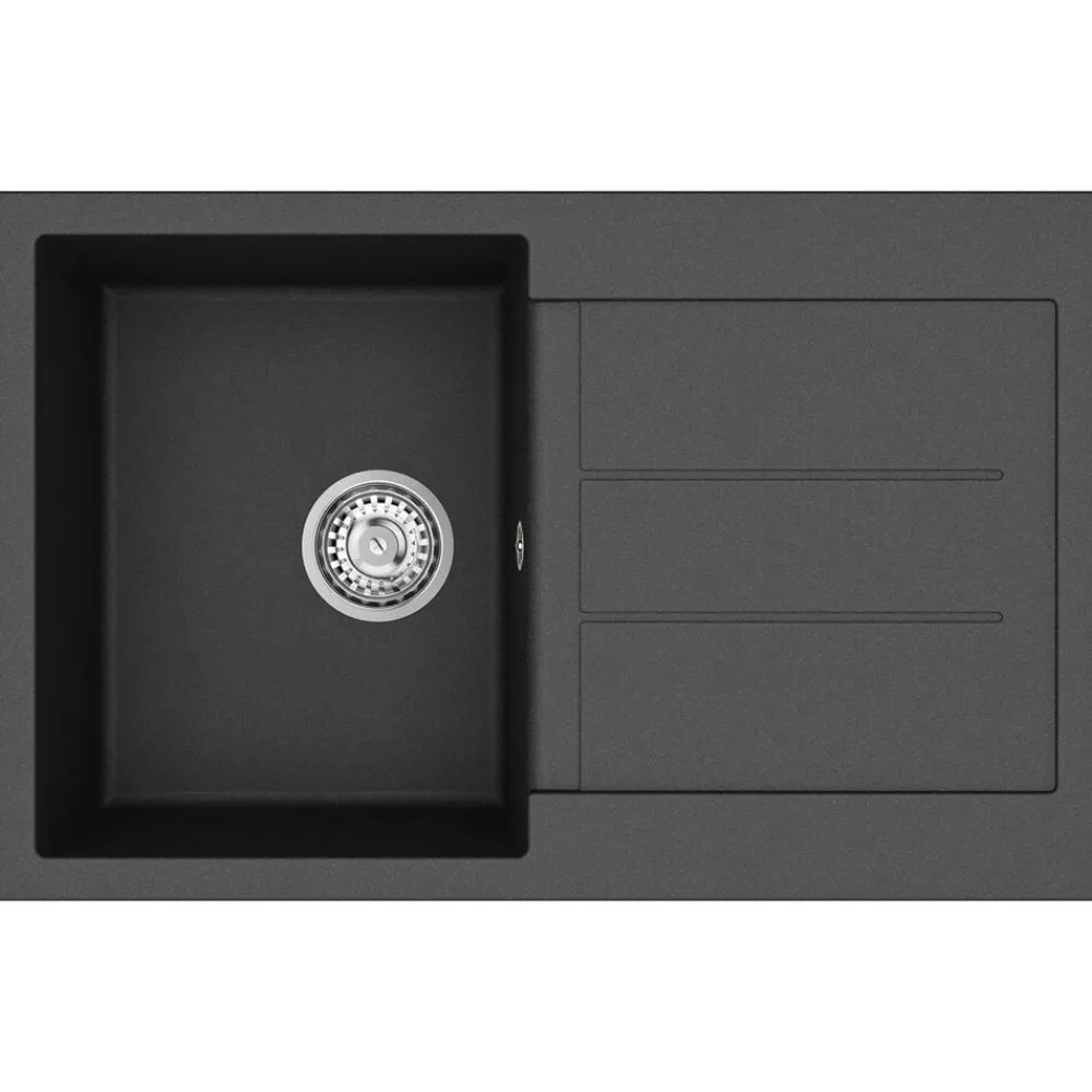 vidaXL Fontanería-Lavabo 780 x 500 mm 80% Cuarzo y 20% Resina
