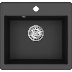 vidaXL Lavabo 470 x 440 mm granito Negro New
