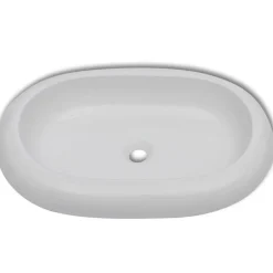 vidaXL Fontanería-Lavabo ovalado de cerámica 63x42 cm