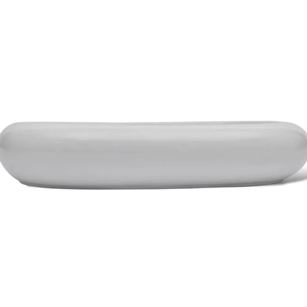 vidaXL Fontanería-Lavabo ovalado de cerámica 63x42 cm