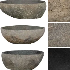 vidaXL Lavabo ovalado piedra de río (29-38)x(24-31) cm Best