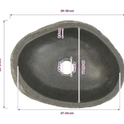 vidaXL Lavabo ovalado piedra de río (29-38)x(24-31) cm Best