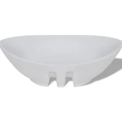 vidaXL Fontanería-Lavabo ovalado y orificio desbordamiento cerámica 59x38,5 cm