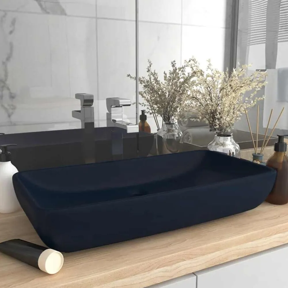 vidaXL Fontanería-Lavabo rectangular de lujo cerámica 71x38 cm