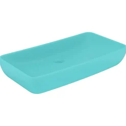 vidaXL Lavabo rectangular de lujo cerámica 71x38 cm verde claro mate New