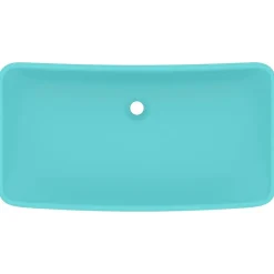 vidaXL Lavabo rectangular de lujo cerámica 71x38 cm verde claro mate New