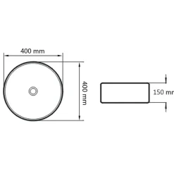 vidaXL Lavabo redondo de cerámica 40x15 cm Blanco Clearance