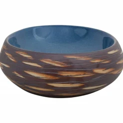 vidaXL Lavabo sobre encimera ovalado cerámica marrón y azul 59x40x15cm Azul y marrón