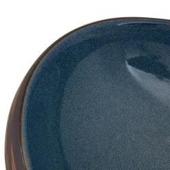 vidaXL Lavabo sobre encimera ovalado cerámica marrón y azul 59x40x15cm Azul y marrón