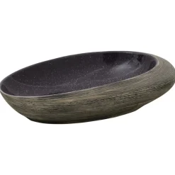 vidaXL Lavabo sobre encimera ovalado cerámica gris 59x40x14 cm Morado Online