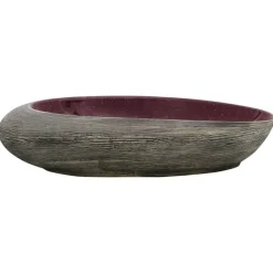 vidaXL Lavabo sobre encimera ovalado cerámica gris 59x40x14 cm Morado Online