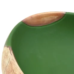 vidaXL Lavabo sobre encimera ovalado cerámica verde marrón 59x40x15 cm Marr&oacute;n y verde Online