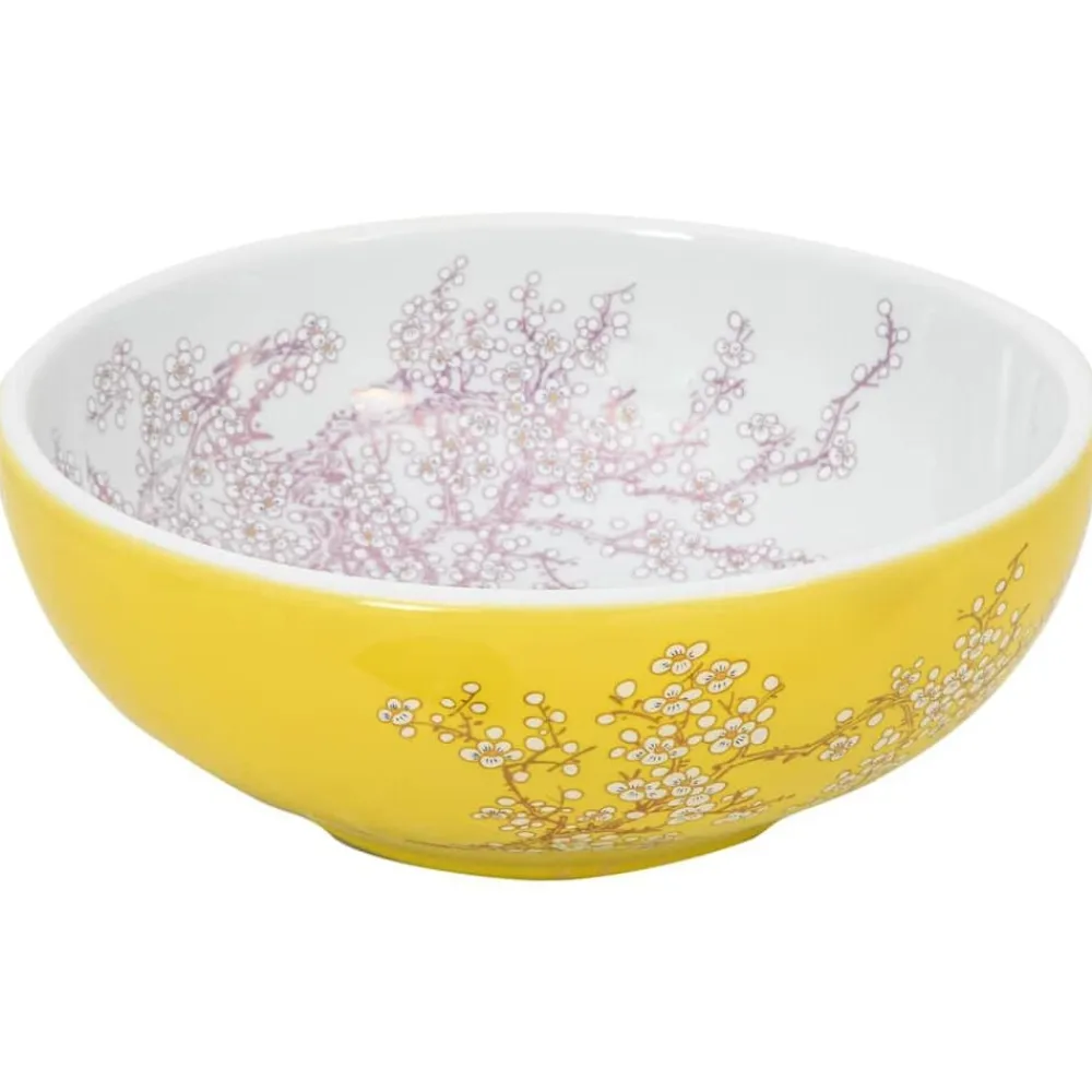 vidaXL Lavabo sobre encimera redondo cerámica blanco Φ41x14cm Amarillo Hot