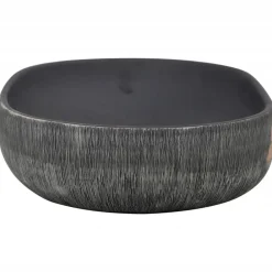 vidaXL Lavabo sobre encimera ovalado cerámica gris y negro 59x40x14 cm Gris y marr&oacute;n Online