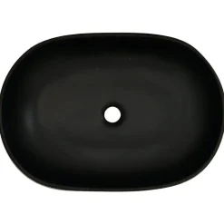 vidaXL Lavabo sobre encimera ovalado cerámica gris y negro 59x40x14 cm Gris y marr&oacute;n Online