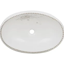 vidaXL Lavabo sobre encimera ovalado cerámica 59x40x15 cm Blanco Clearance