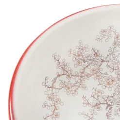 vidaXL Lavabo sobre encimera redondo cerámica Φ41x14 cm Blanco y rojo