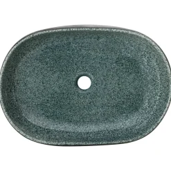 vidaXL Fontanería-Lavabo sobre encimera ovalado cerámica turquesa 59x40x14 cm