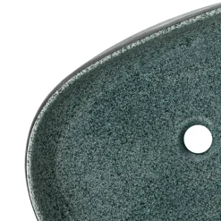 vidaXL Fontanería-Lavabo sobre encimera ovalado cerámica turquesa 59x40x14 cm