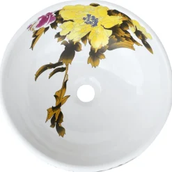 vidaXL Fontanería-Lavabo sobre encimera redondo cerámica multicolor Φ41x14 cm
