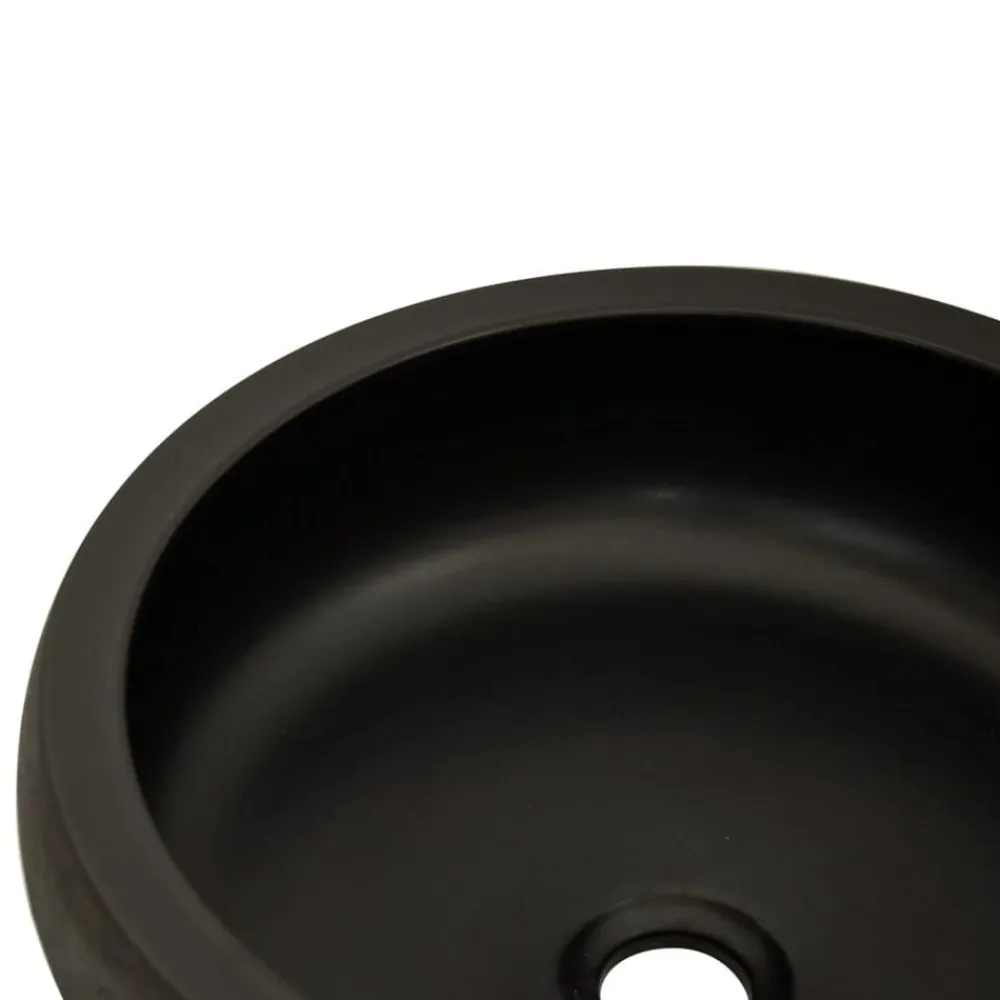 vidaXL Fontanería-Lavabo sobre encimera redondo cerámica marrón y negro Φ41x14 cm