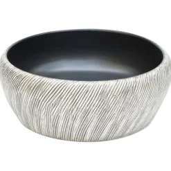 vidaXL Lavabo sobre encimera redondo cerámica Φ41x14 cm Negro y gris