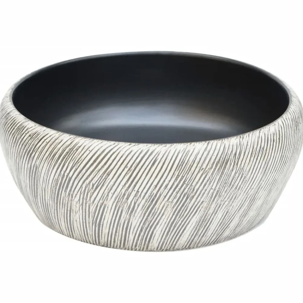 vidaXL Lavabo sobre encimera redondo cerámica Φ41x14 cm Negro y gris